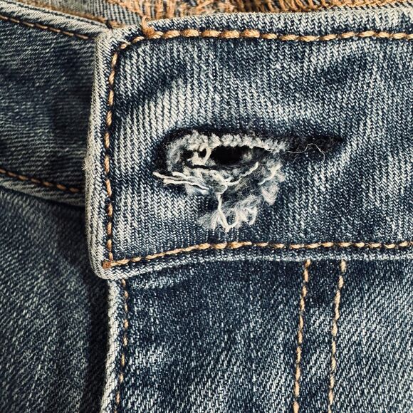 1822 Denim Skinny Ankle Jeans 8 (29x26.5) Blue Distressed Stretch Womens - Picture 7 of 11